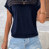 Lulu™ | T-shirt Chic z rękawami nietoperza w kolorze niebieskim