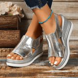 Baylie - Stylowe Sandały w Kolorze Metalicznym
