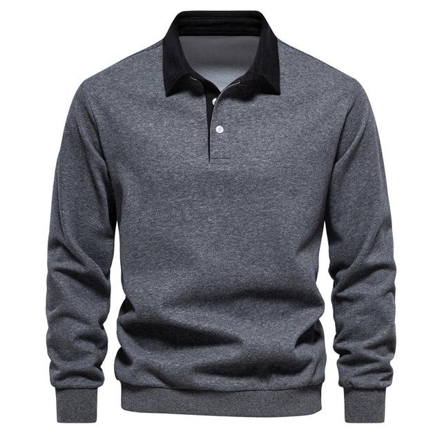 Luca™ | Sweter polo z długim rękawem