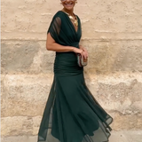 Louise™ | Elegancka Maxi Sukienka na Przyjęcie z Dekoltem w Serek