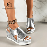 Baylie - Stylowe Sandały w Kolorze Metalicznym