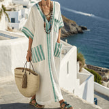 Robe Caftan "Thalassa" – Mięta i Len