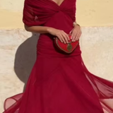 Louise™ | Elegancka Maxi Sukienka na Przyjęcie z Dekoltem w Serek