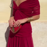 Louise™ | Elegancka Maxi Sukienka na Przyjęcie z Dekoltem w Serek