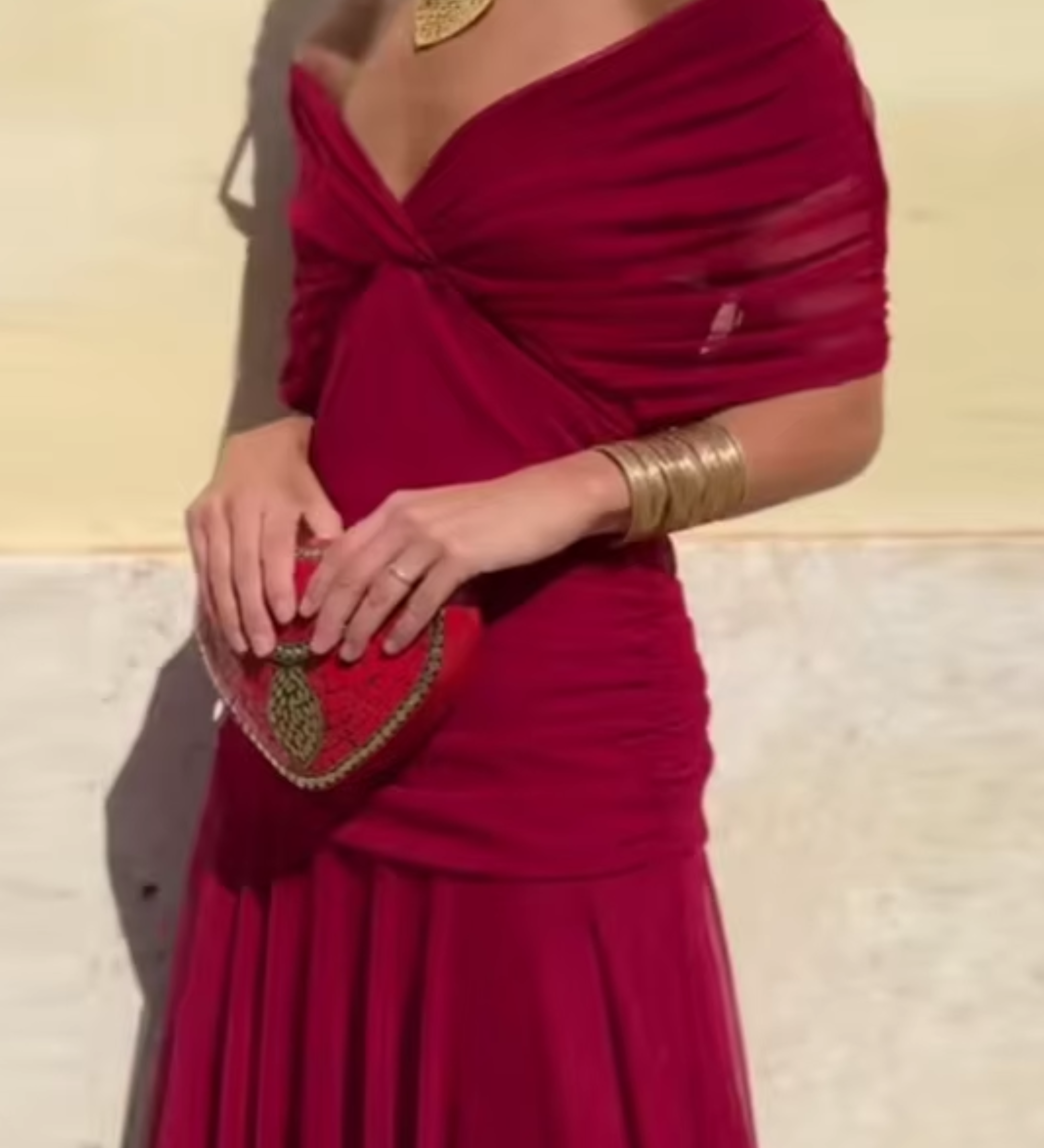 Louise™ | Elegancka Maxi Sukienka na Przyjęcie z Dekoltem w Serek