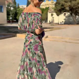 Louise™ | Elegancka Maxi Sukienka na Przyjęcie z Dekoltem w Serek