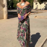 Louise™ | Elegancka Maxi Sukienka na Przyjęcie z Dekoltem w Serek