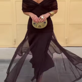 Louise™ | Elegancka Maxi Sukienka na Przyjęcie z Dekoltem w Serek
