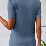 Lianna™ - T-shirt z dekoltem w serek i skręconym dołem