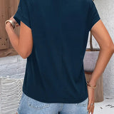 Lulu™ | T-shirt Chic z rękawami nietoperza w kolorze niebieskim