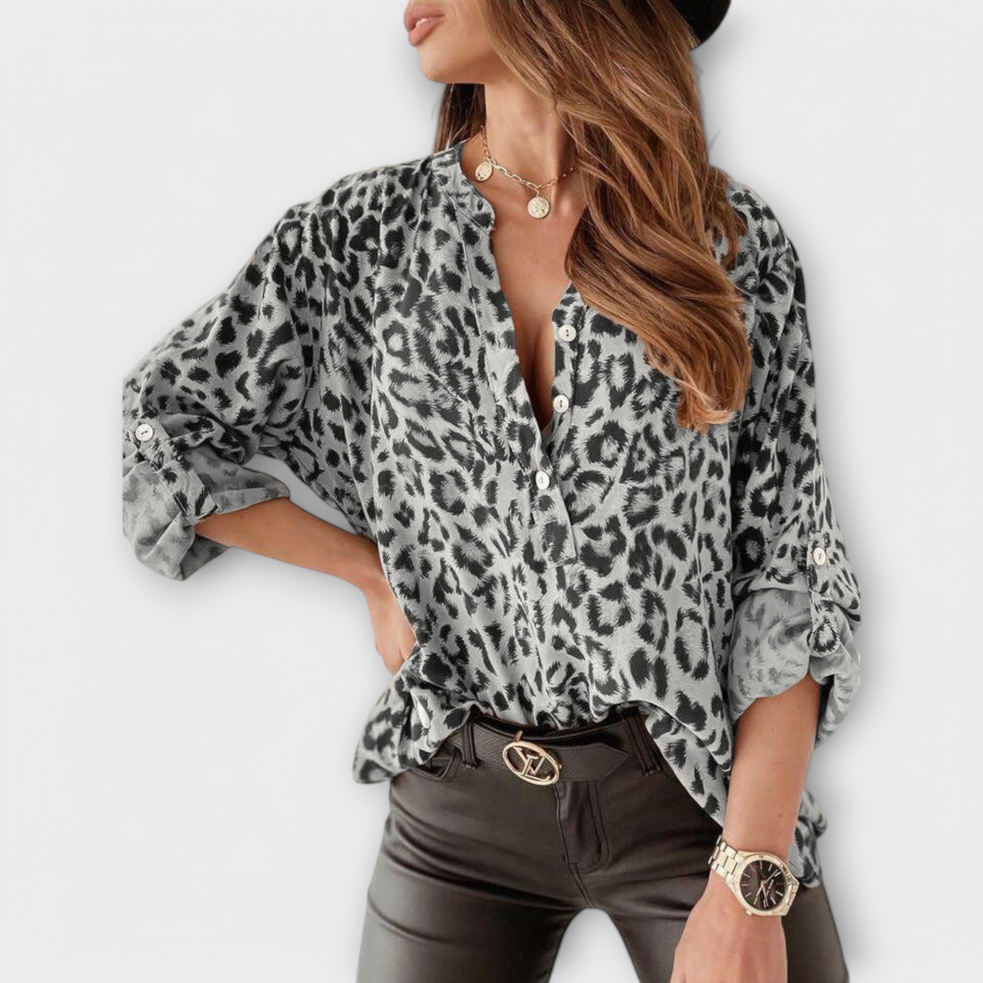 Fabienne | Modna bluzka w leoparda wzór