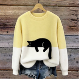 Ciepła zimowa bluza z delikatnym motywem kota