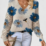 Aurélie™ | Elegancki sweter w kwiaty