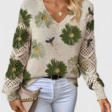 Aurélie™ | Elegancki sweter w kwiaty