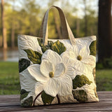 Elegancka Torba Artisanal Matelassé z Wzorem Kwiatowym