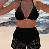 Lana® | Elegancki zestaw bikini z jednolitej koronki
