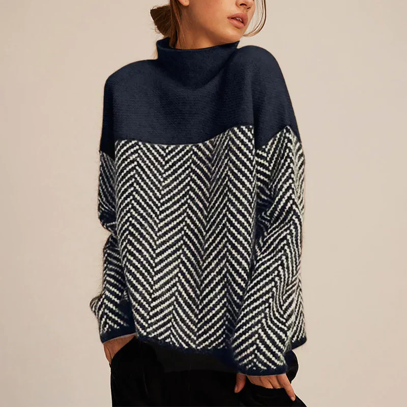 Celeste™ | Luksusowy Sweter z Kołnierzem i Wzorem Chevron