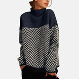 Celeste™ | Luksusowy Sweter z Kołnierzem i Wzorem Chevron