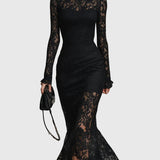 Monica | Elegancka Sukienka Maxi z Koronką