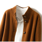 Margaux™ | Klasyczny kardigan z guzikami w kolorze camel
