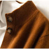 Margaux™ | Klasyczny kardigan z guzikami w kolorze camel