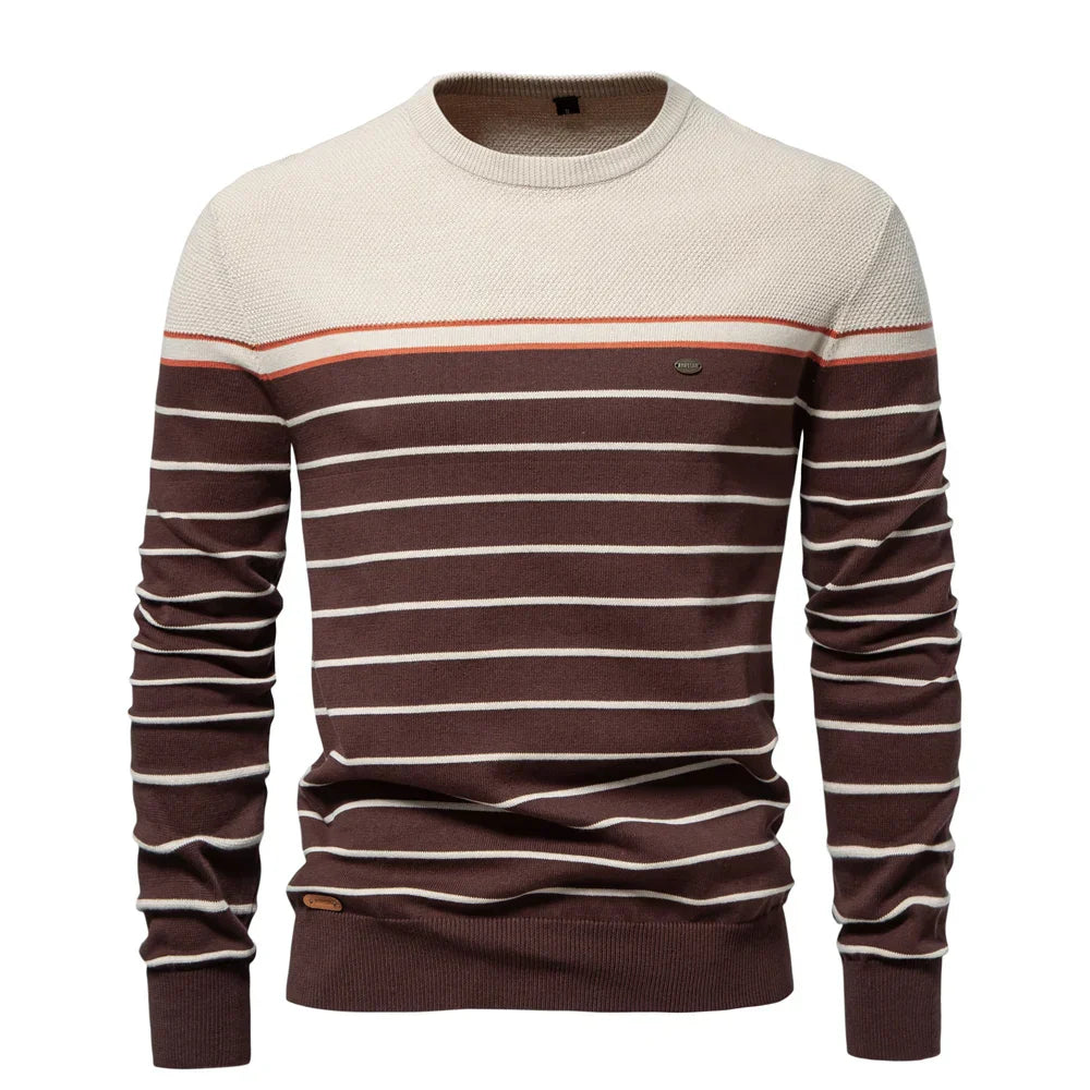 Gano™ | Męski sweter w cienkie paski