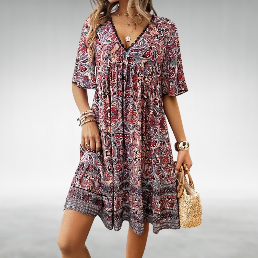 Quinley - Sukienka Swing Boho
