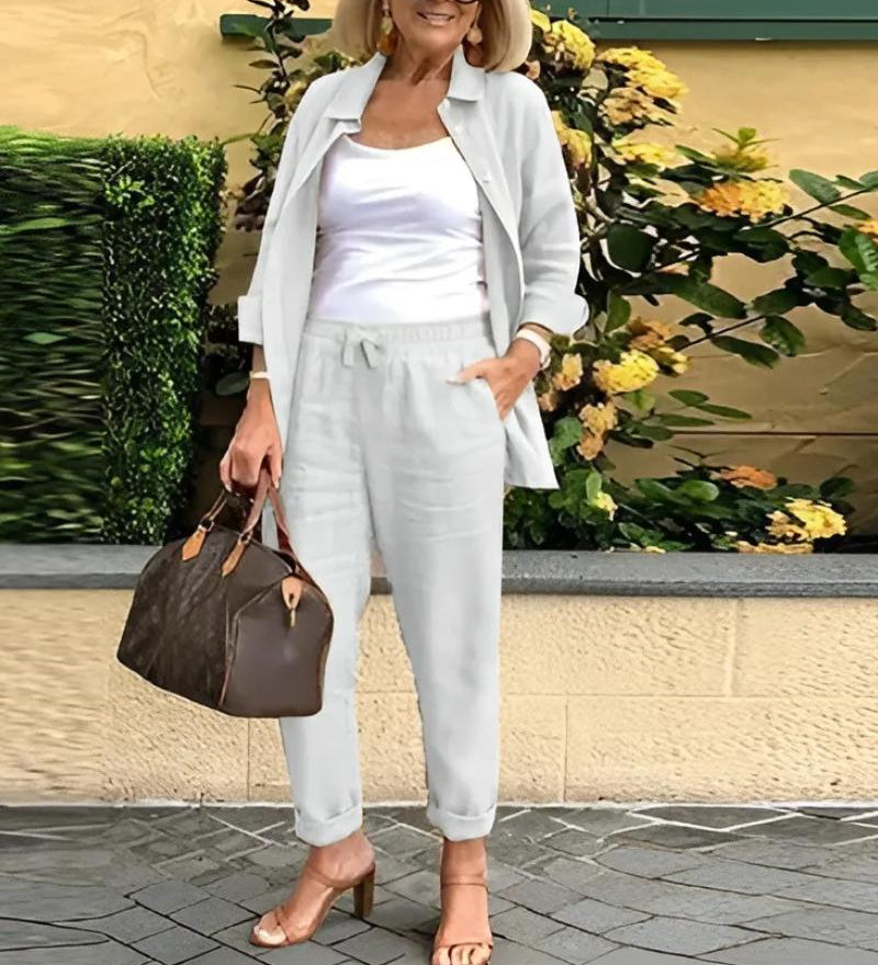 Martina - Zestaw Koszuli i Spodni z Lnu i Bawełny