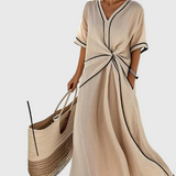 Helena | Sukienka Maxi z Drapowaniem