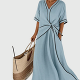 Helena | Sukienka Maxi z Drapowaniem