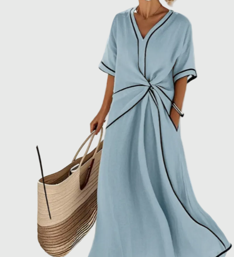 Helena | Sukienka Maxi z Drapowaniem