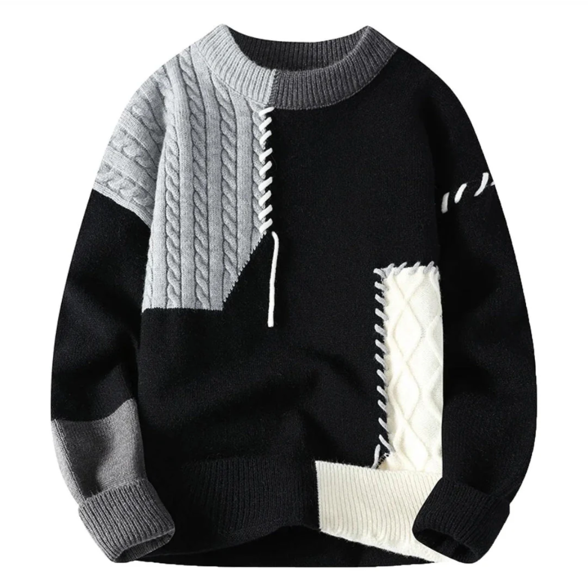 Luke™ | Sweter w stylu patchwork