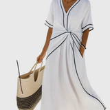 Helena | Sukienka Maxi z Drapowaniem