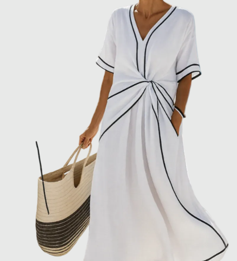 Helena | Sukienka Maxi z Drapowaniem
