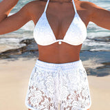 Lana® | Elegancki zestaw bikini z jednolitej koronki