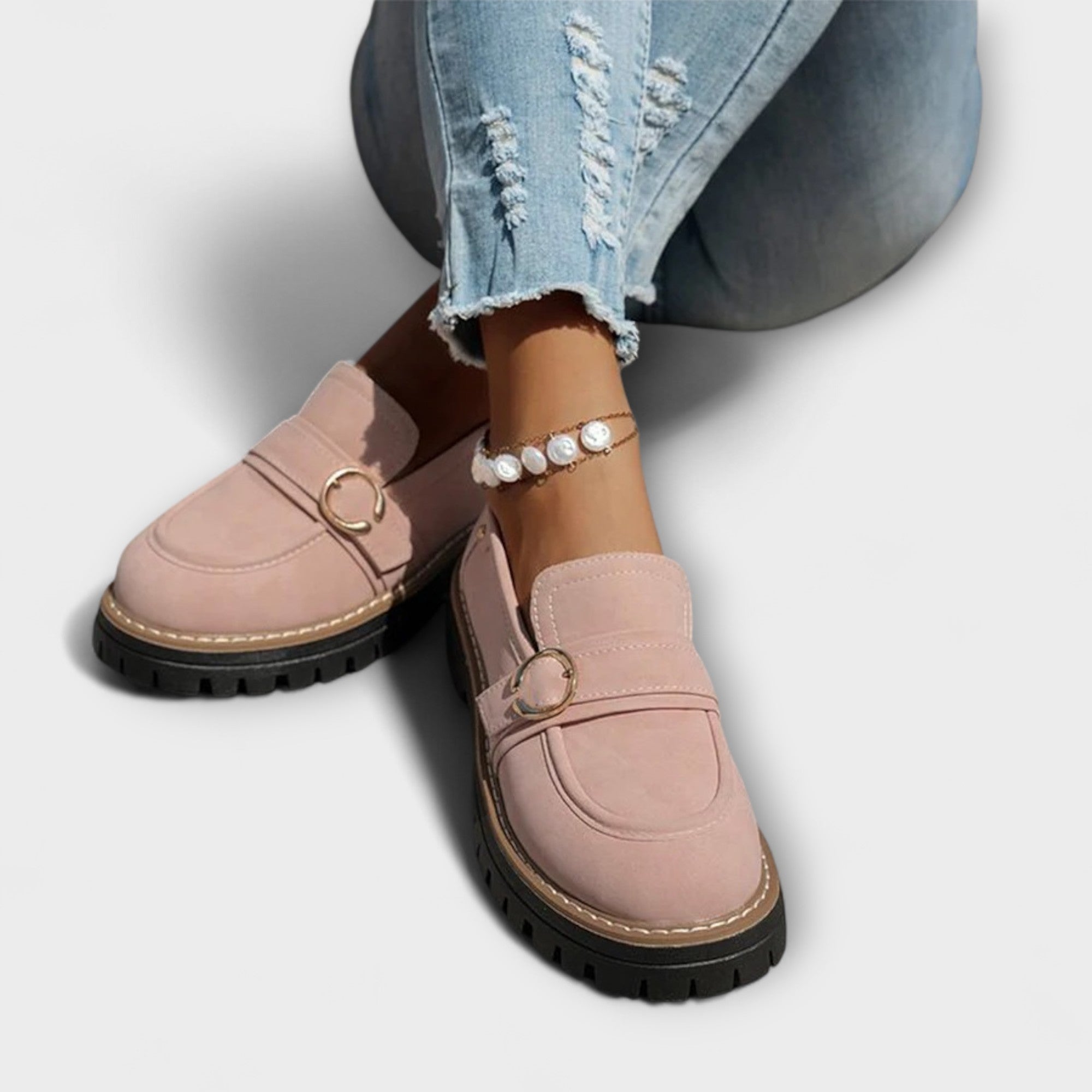 Lora™ | Mokasyny Casual z Okrągłym Nosem