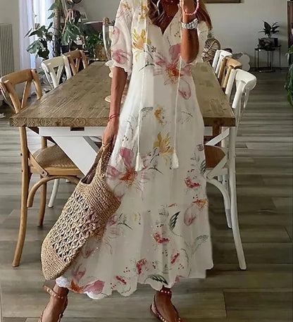 Michaela - Sukienka Boho z Zakryciem Brzucha