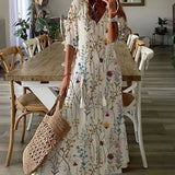 Michaela - Sukienka Boho z Zasłoniętym Brzuchiem